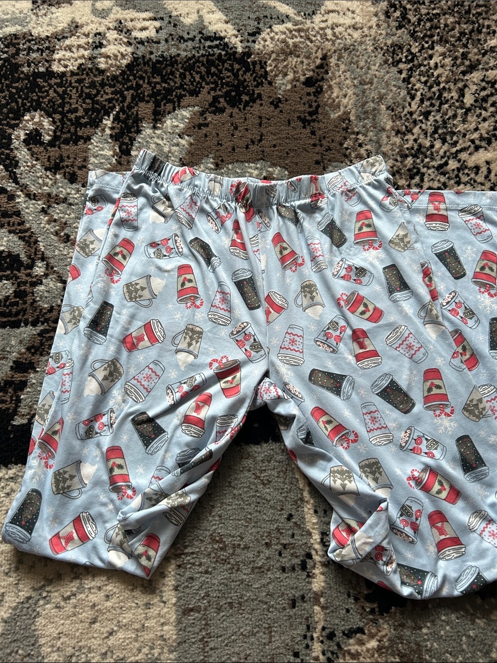 Women’s Light Blue Holiday Print Pajama Shorts